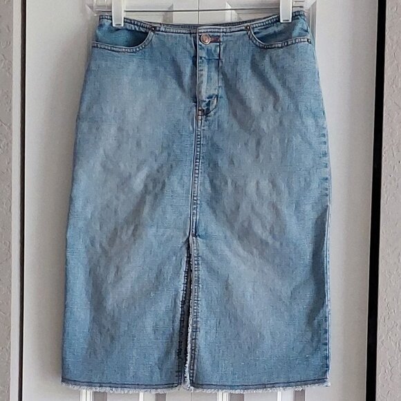 QPD Light Blue Denim Pencil Skirt Junior's Size 1 - Picture 2 of 13